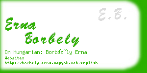 erna borbely business card